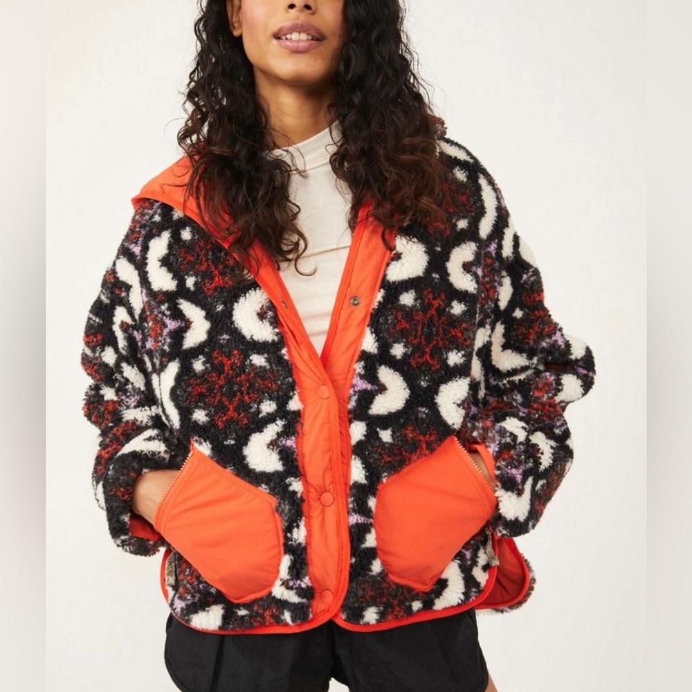 Free People Movement Jacquard Elevation Reversible Fleece Snowcap Combo Size S